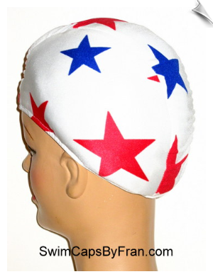 Extra Large Stars Print Lycra Swim Cap (XL)