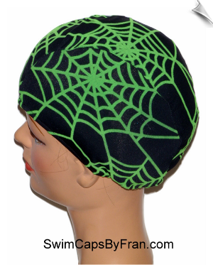 Spider Web  Lycra Swim Cap