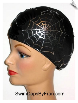 Spider Web Lycra Swim Cap