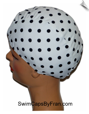 Extra Large Polka Dot Lycra Swim Cap (XL)