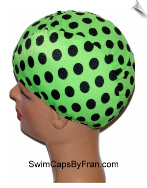 Extra Extra Large Polka Dot Lycra Swim Cap (XXL)