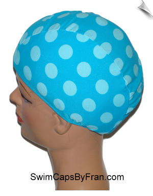 Toddler Robin Egg Blue Print Lycra Swim Cap
