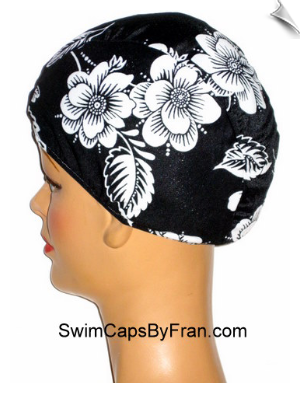XXX Large Floral Lycra Swim Cap