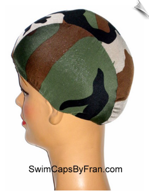 Camouflage Lycra Swim Cap
