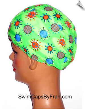 Green Sunshine Toddler Lycra Swim Cap