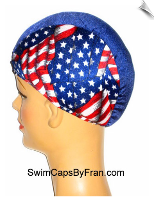 American Flag Lycra Swim Cap