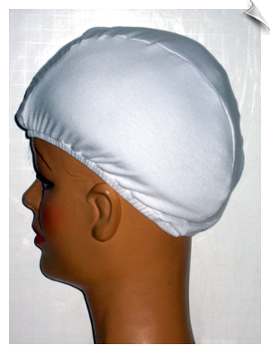 XL Unisex White Cotton Lycra Head Cover