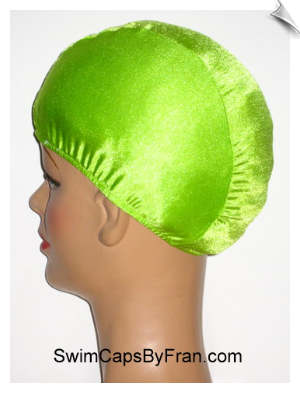 Electric Lime Green  Lycra Swim Cap