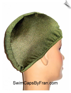 Extra Large Olive Color Lycra Swim Cap (XL)