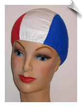 Extra Extra Large Our Red White & Blue Lycra Swim Cap (XXL)