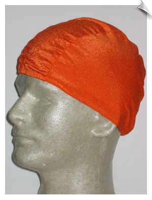 Extra Large Neon Orange Ribbed Lycra Swim Cap (XL)