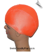 Kids Neon Orange Lycra Swim Cap (SKU: 1009-K)