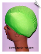 Kids Neon Green Lycra Swim Cap