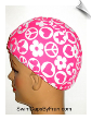 Neon Pink Print Lycra Swim Cap (SKU: 1116)