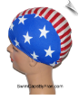 American Flag Swim Caps 