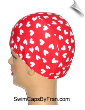 Hearts On Red Toddler Swim Cap