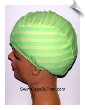 Extra Extra Large Granny Apple Stripe Lycra Swim Cap (XXL)